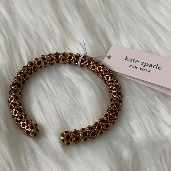 KATE SPADE Adorables Ruby Crystal Flex Cuff Bangle - Picture 1 of 3